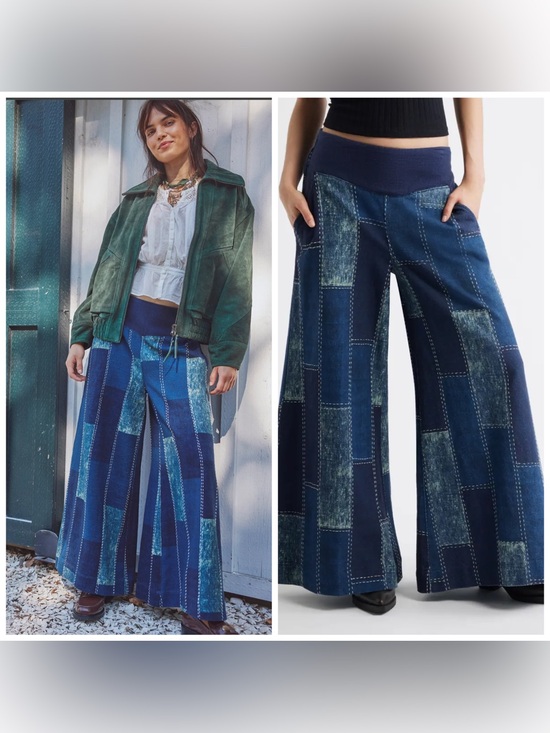 Free People Pants - Free People Patches Wide Leg Patch Work Pants Medium